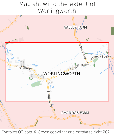 Map showing extent of Worlingworth as bounding box