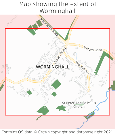 Map showing extent of Worminghall as bounding box