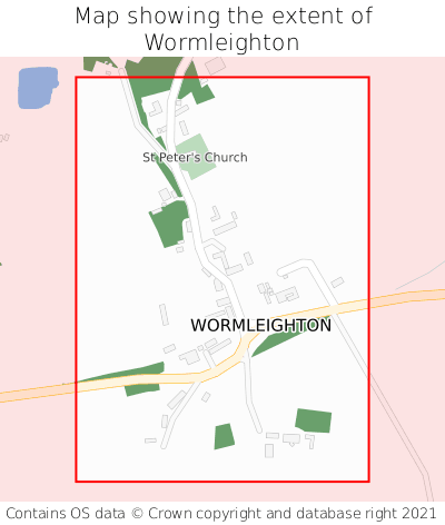 Map showing extent of Wormleighton as bounding box