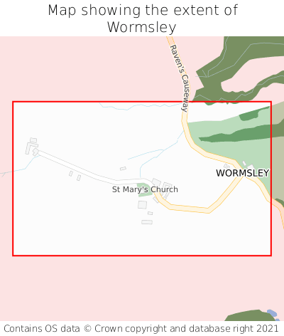 Map showing extent of Wormsley as bounding box