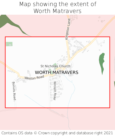 Map showing extent of Worth Matravers as bounding box