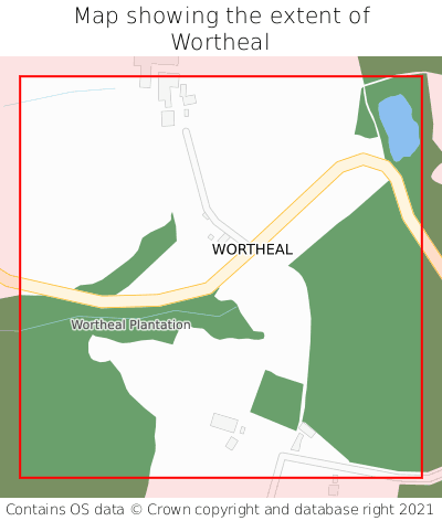 Map showing extent of Wortheal as bounding box