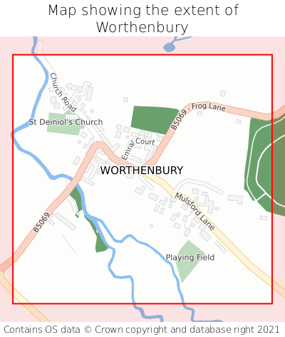 Map showing extent of Worthenbury as bounding box