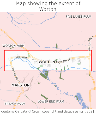 Map showing extent of Worton as bounding box