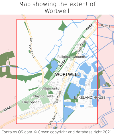 Map showing extent of Wortwell as bounding box
