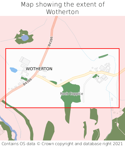 Map showing extent of Wotherton as bounding box