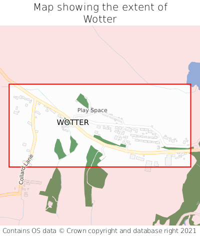 Map showing extent of Wotter as bounding box