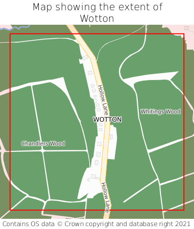 Map showing extent of Wotton as bounding box