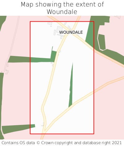 Map showing extent of Woundale as bounding box