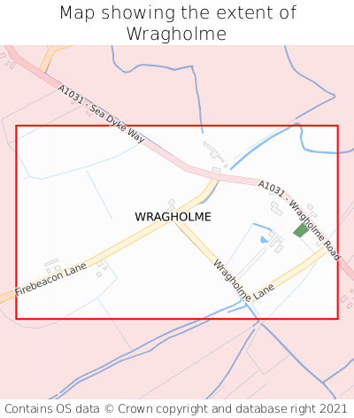 Map showing extent of Wragholme as bounding box