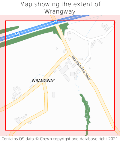 Map showing extent of Wrangway as bounding box