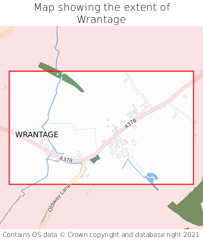 Map showing extent of Wrantage as bounding box