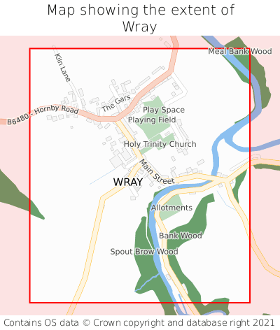 Map showing extent of Wray as bounding box