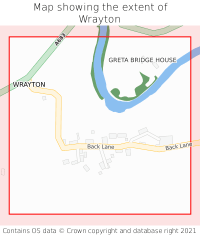 Map showing extent of Wrayton as bounding box