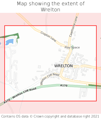 Map showing extent of Wrelton as bounding box