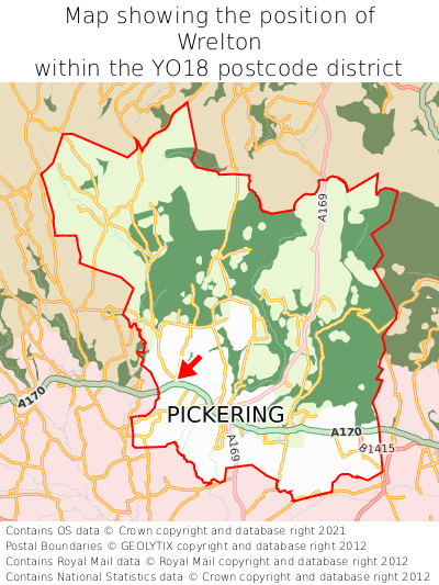 Map showing location of Wrelton within YO18
