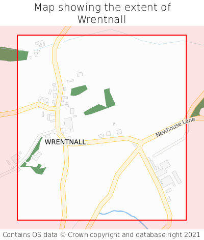 Map showing extent of Wrentnall as bounding box