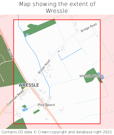 Map showing extent of Wressle as bounding box