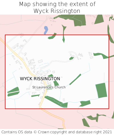 Map showing extent of Wyck Rissington as bounding box