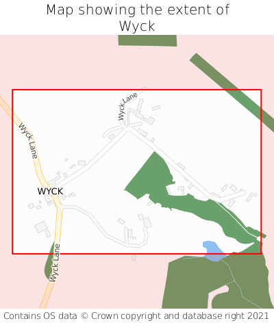 Map showing extent of Wyck as bounding box