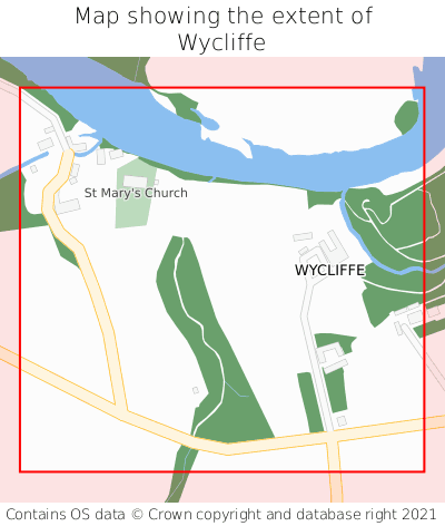 Map showing extent of Wycliffe as bounding box
