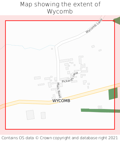Map showing extent of Wycomb as bounding box