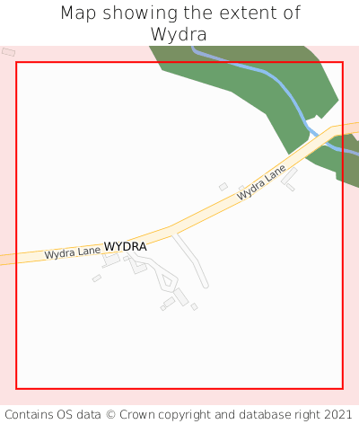 Map showing extent of Wydra as bounding box
