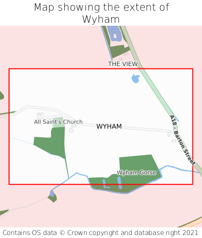 Map showing extent of Wyham as bounding box