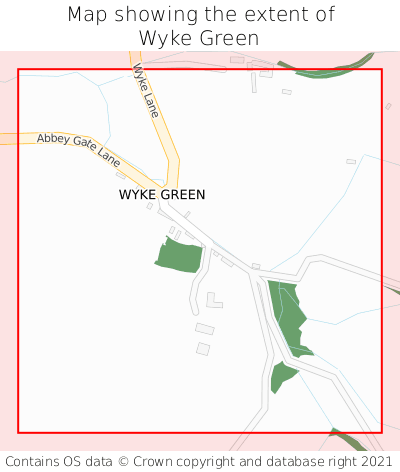 Map showing extent of Wyke Green as bounding box