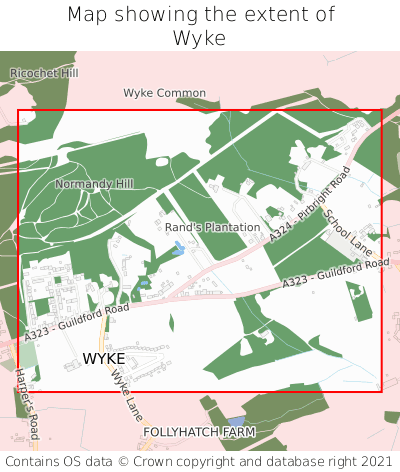 Map showing extent of Wyke as bounding box