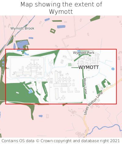 Map showing extent of Wymott as bounding box