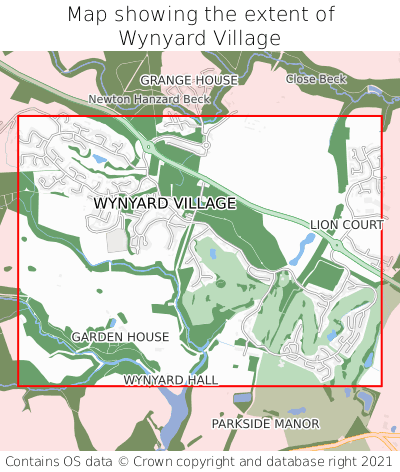 Map showing extent of Wynyard Village as bounding box