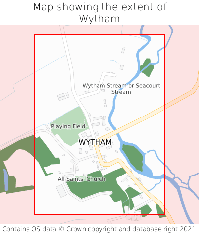Map showing extent of Wytham as bounding box