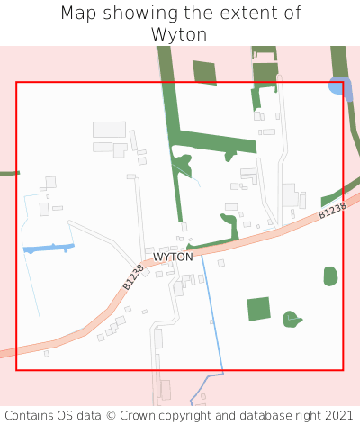 Map showing extent of Wyton as bounding box