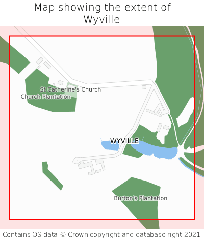 Map showing extent of Wyville as bounding box