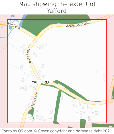 Map showing extent of Yafford as bounding box