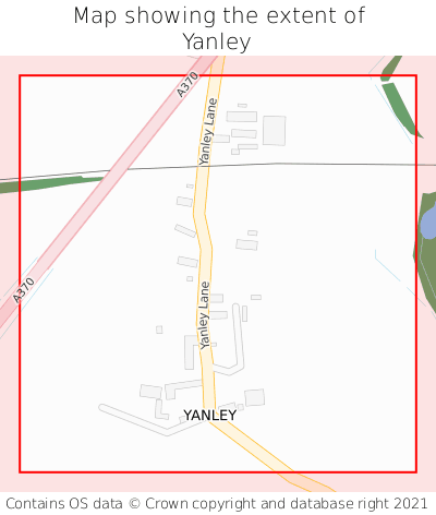 Map showing extent of Yanley as bounding box
