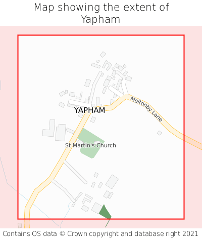 Map showing extent of Yapham as bounding box