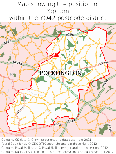 Map showing location of Yapham within YO42