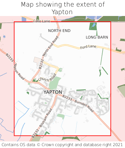 Map showing extent of Yapton as bounding box