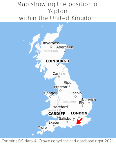 Map showing location of Yapton within the UK
