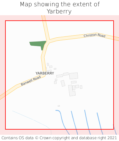 Map showing extent of Yarberry as bounding box
