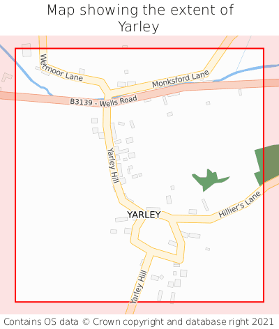 Map showing extent of Yarley as bounding box