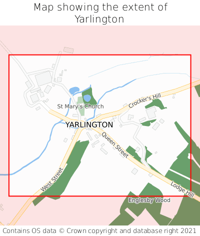 Map showing extent of Yarlington as bounding box