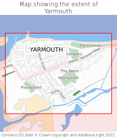 Map showing extent of Yarmouth as bounding box