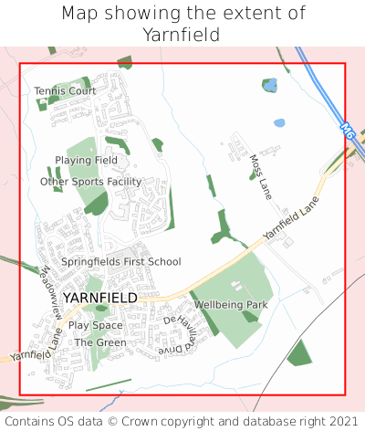 Map showing extent of Yarnfield as bounding box