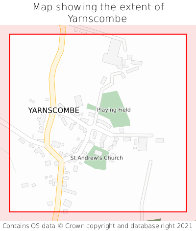 Map showing extent of Yarnscombe as bounding box
