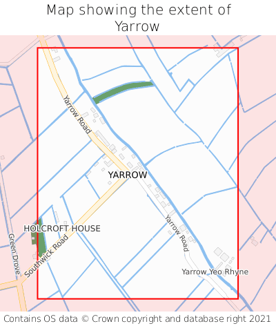 Map showing extent of Yarrow as bounding box