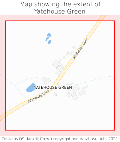Map showing extent of Yatehouse Green as bounding box