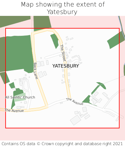 Map showing extent of Yatesbury as bounding box